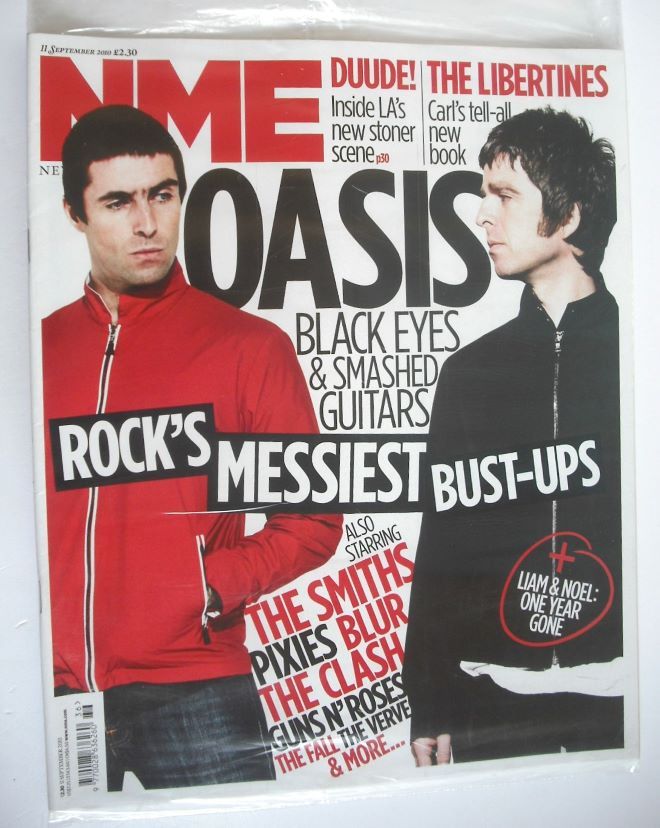 NME magazine - Oasis cover (11 September 2010)