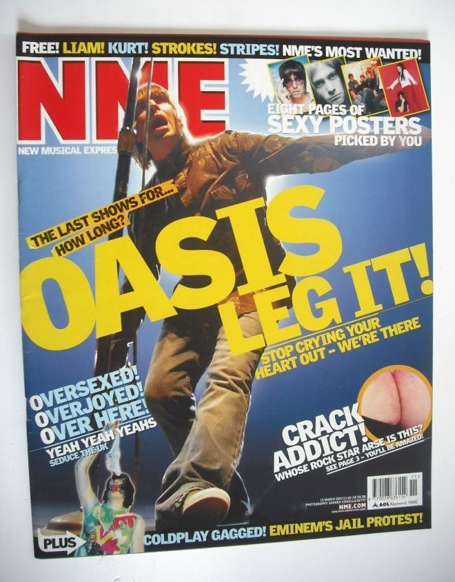 NME magazine - Liam Gallagher cover (15 March 2003)