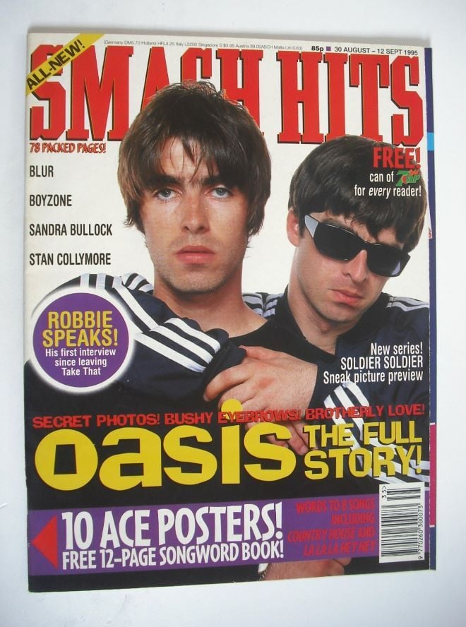 Smash Hits magazine - Oasis cover (30 August - 12 September 1995)