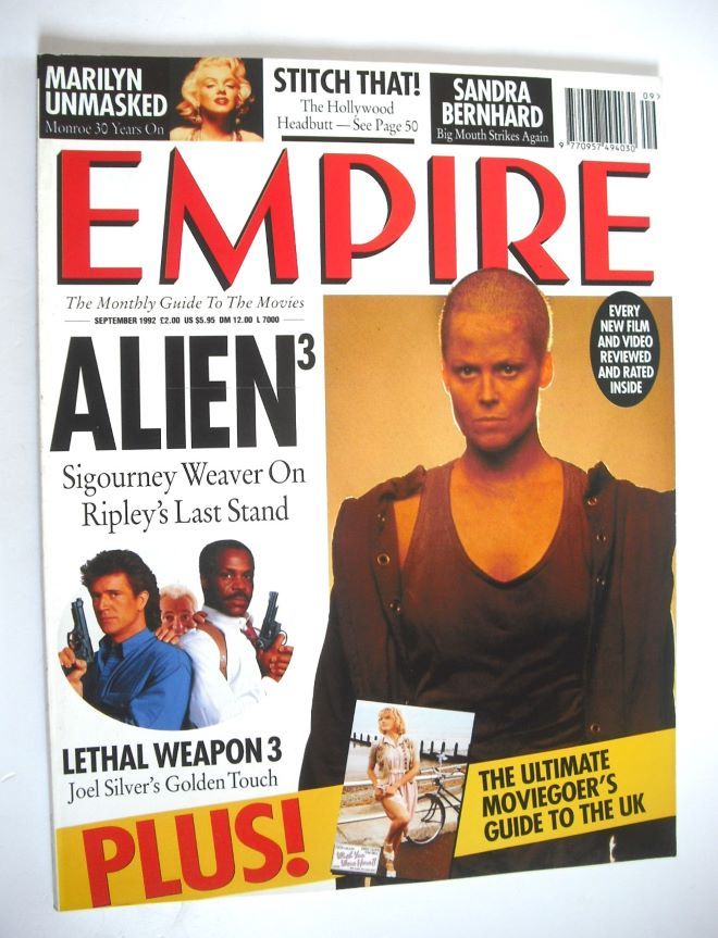 Empire magazine - Sigourney Weaver cover (September 1992 - Issue 39)