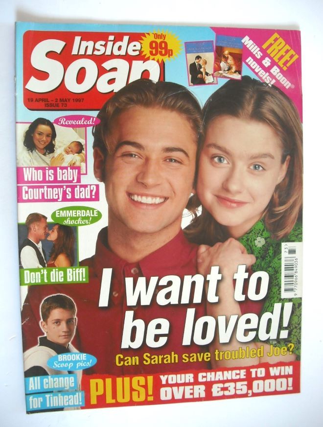 Inside Soap magazine - Paul Nicholls and Daniela Denby-Ashe cover (19 April - 2 May 1997)