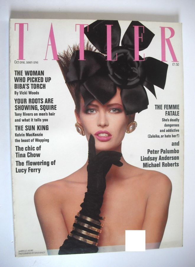 Tatler magazine - October 1986 - Gabrielle Lazure cover