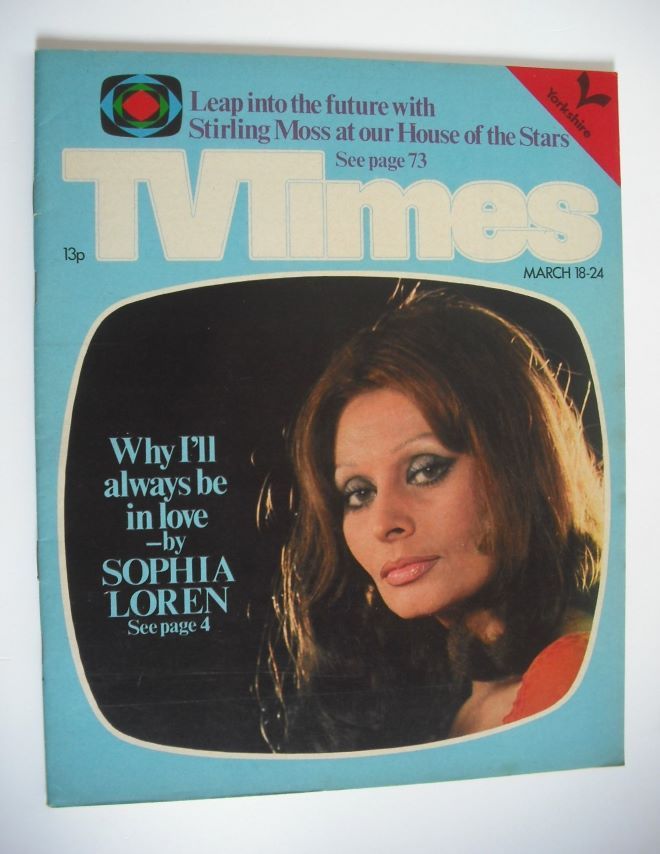 TV Times magazine - Sophia Loren cover (18-24 March 1978)