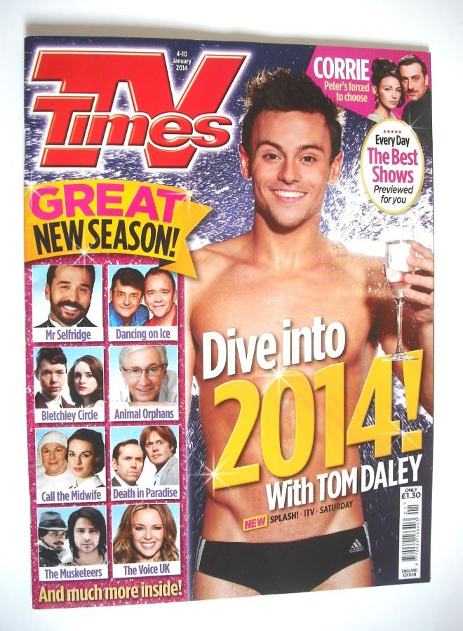 TV Times magazine - Tom Daley cover (4-10 January 2014)
