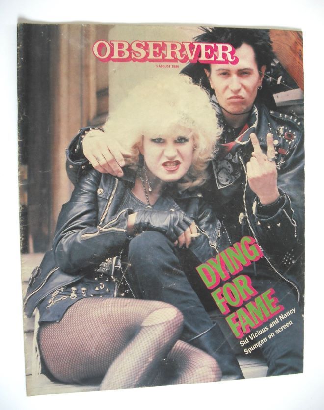 The Observer magazine - Gary Oldman and Chloe Webb cover (3 August 1986)