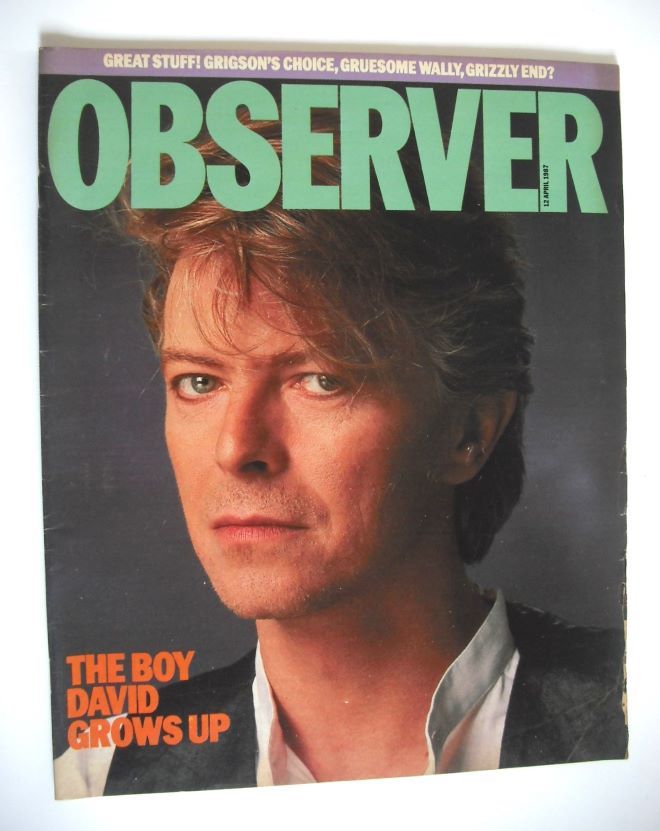The Observer magazine - David Bowie cover (12 April 1987)