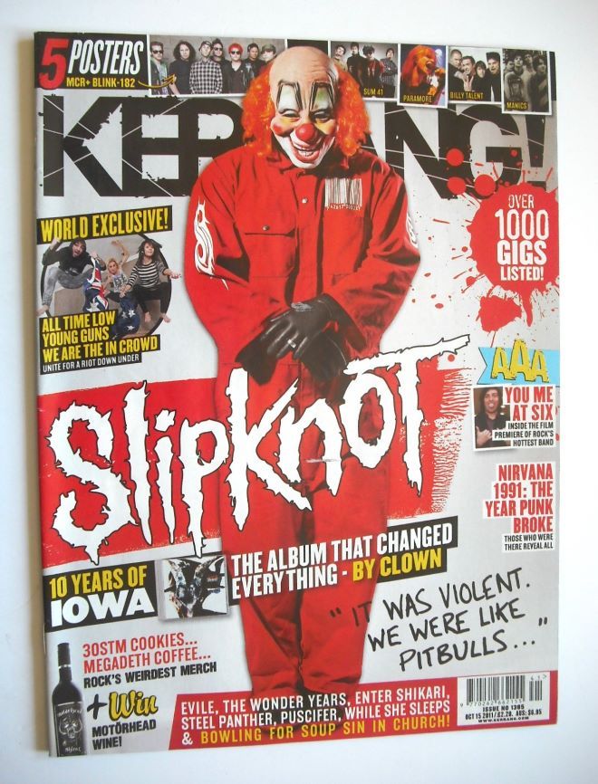 Kerrang magazine - Slipknot cover (15 October 2011 - Issue 1385)
