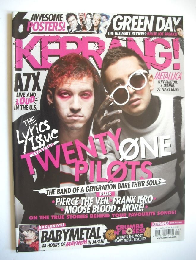 Kerrang magazine - Twenty One Pilots cover (1 October 2016 - Issue 1639)