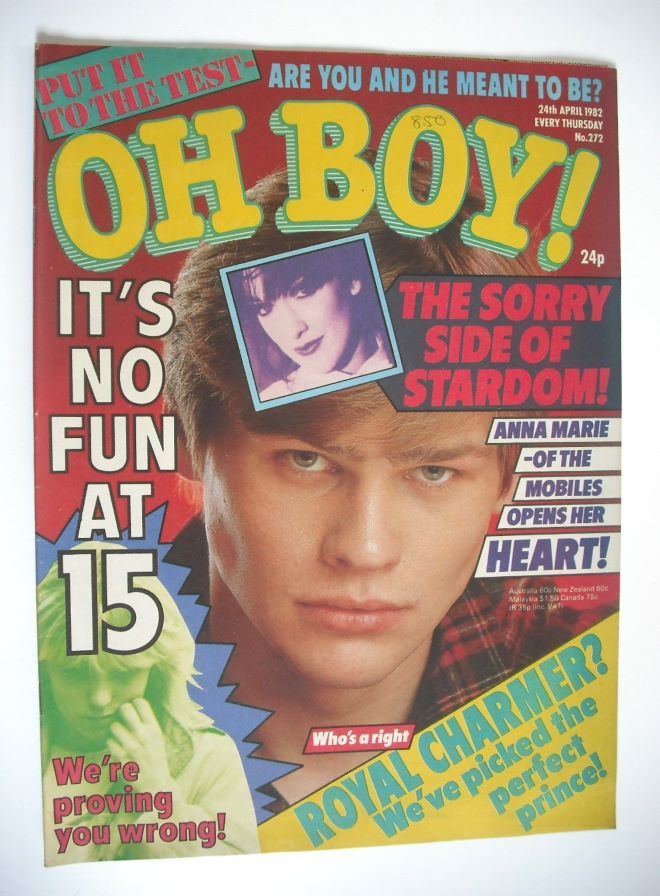 Oh Boy! magazine - 24 April 1982 - James Montague cover