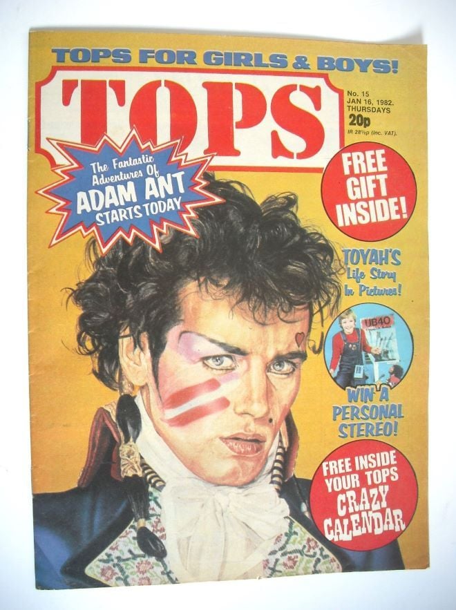 Tops magazine - 16 January 1982 - Adam Ant cover (No. 15)