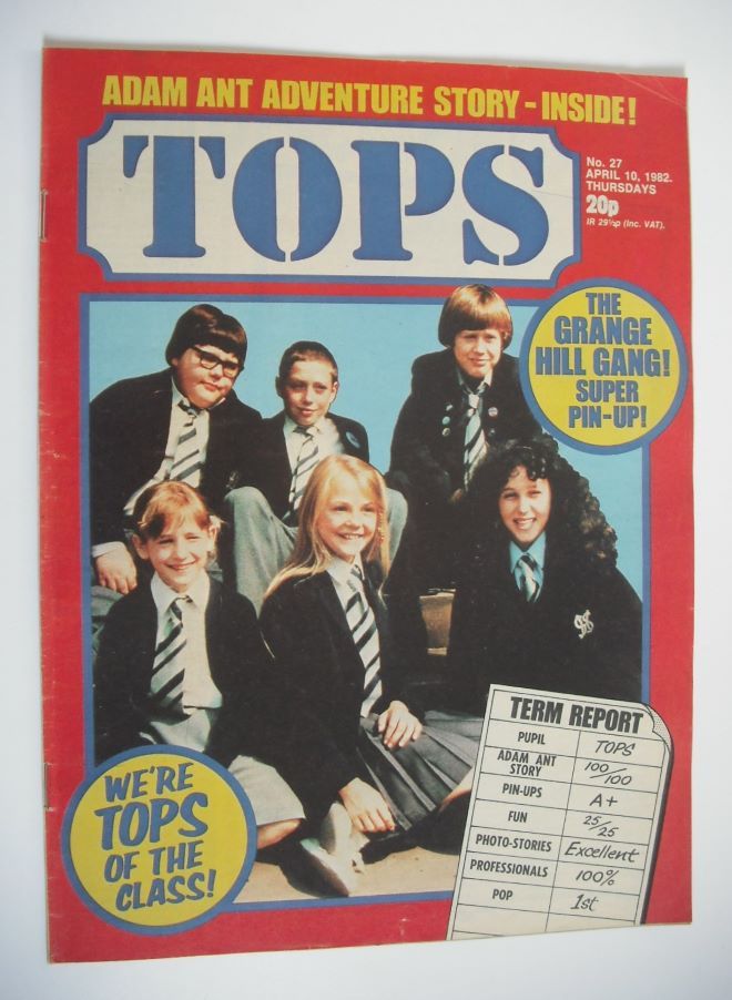 Tops magazine - 10 April 1982 - Grange Hill cover (No. 27)