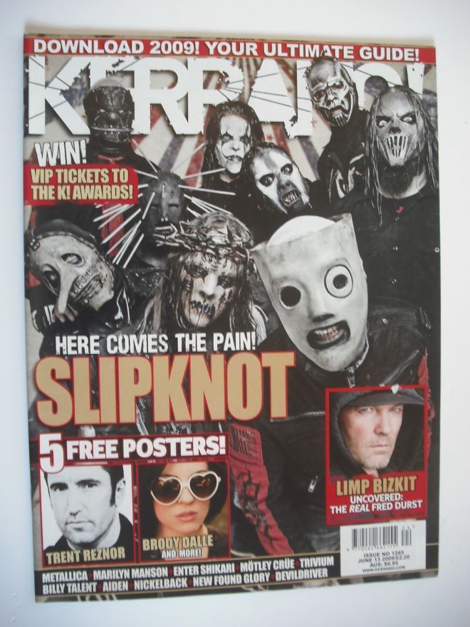Kerrang magazine - Slipknot cover (13 June 2009 - Issue 1265)