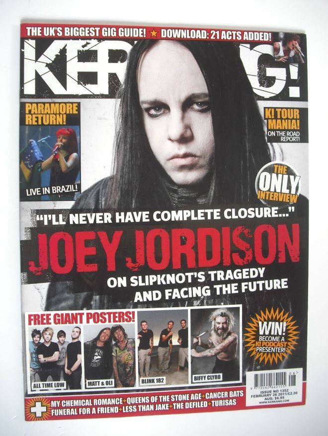 Kerrang magazine - Joey Jordison cover (26 February 2011 - Issue 1352)