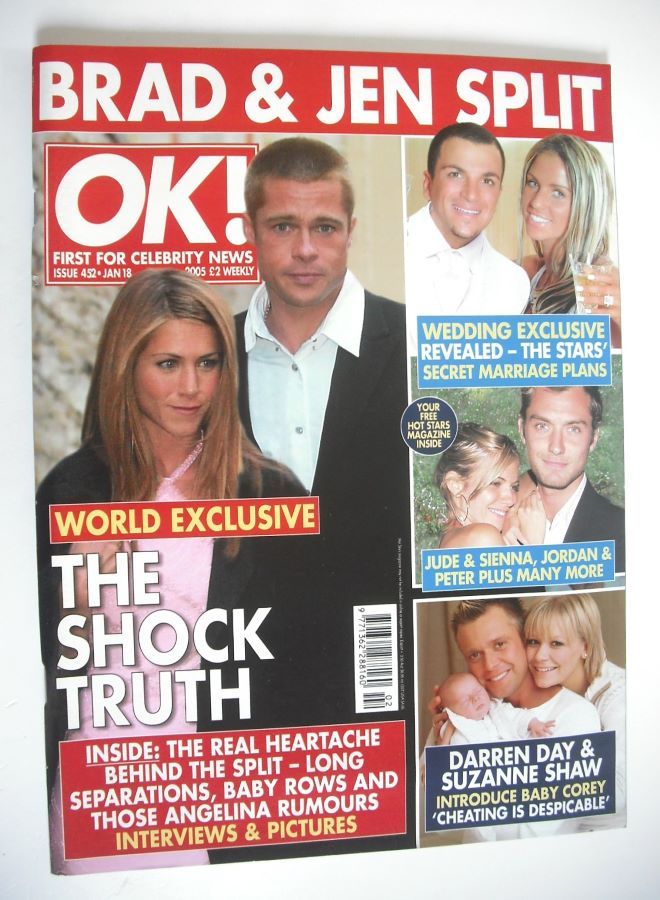 OK! magazine - Jennifer Aniston and Brad Pitt cover (18 January 2005 - Issue 452)