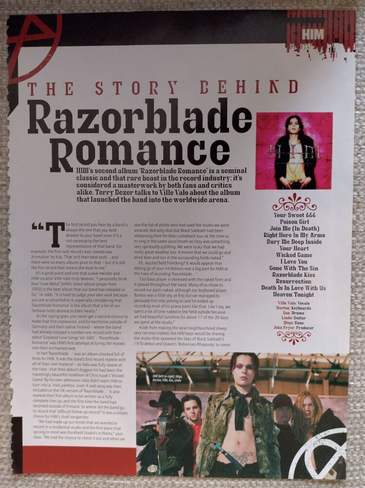 HIM (Ville Valo) feature (magazine clipping from 2004)