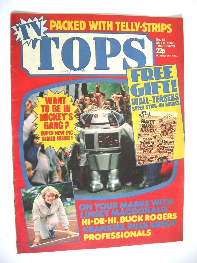 TV Tops magazine - 9 October 1982 - Metal Mickey cover (No. 53)