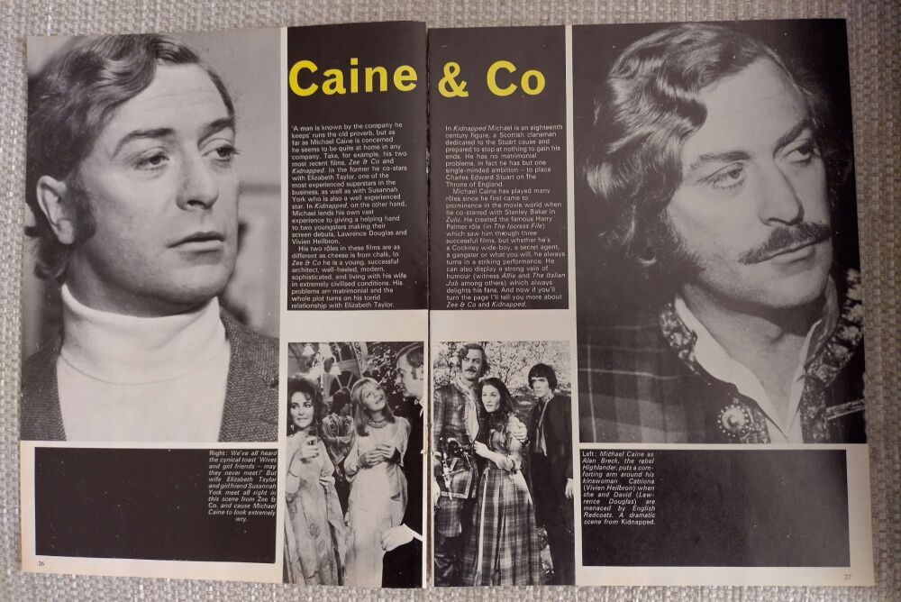 Michael Caine feature (magazine clipping from 1972)