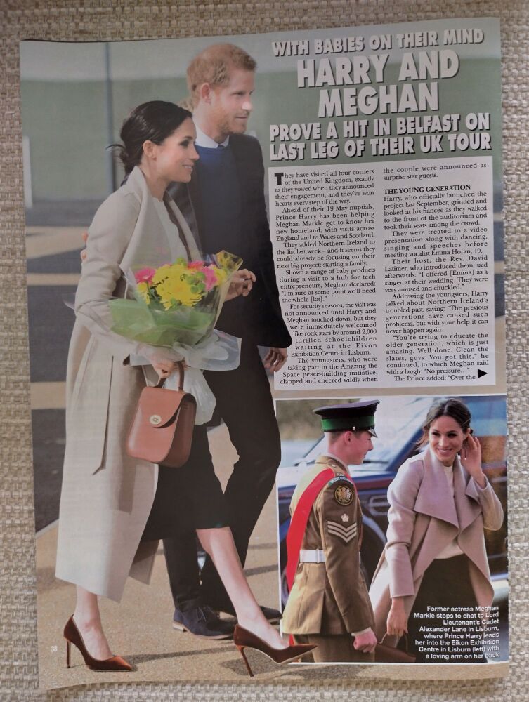 Prince Harry and Meghan Markle feature (magazine clipping from 2018)