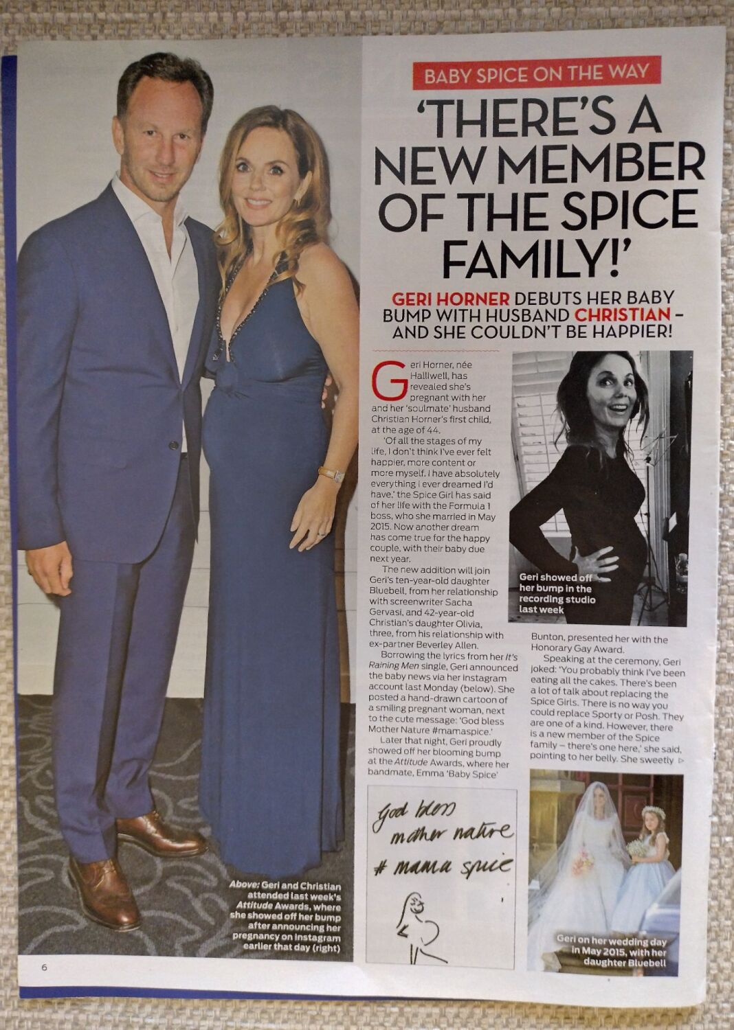 Geri Horner feature (magazine clipping from 2016)