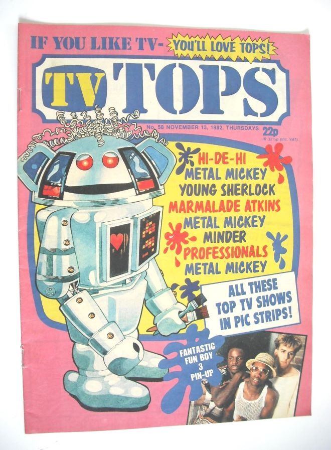 TV Tops magazine - 13 November 1982 - Metal Mickey cover (No. 58)