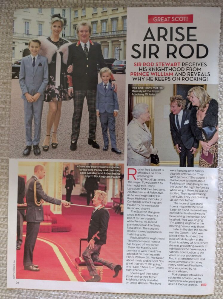 Sir Rod Stewart feature (magazine clipping from 2016)