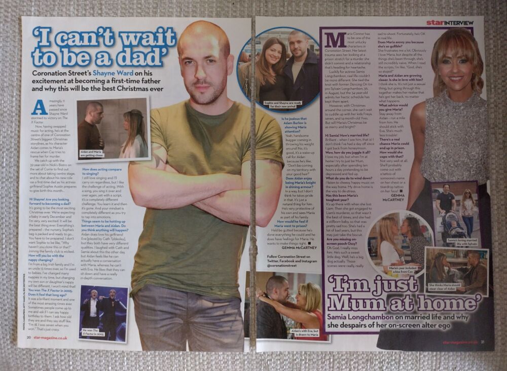 Shayne Ward feature (magazine clipping from 2016)