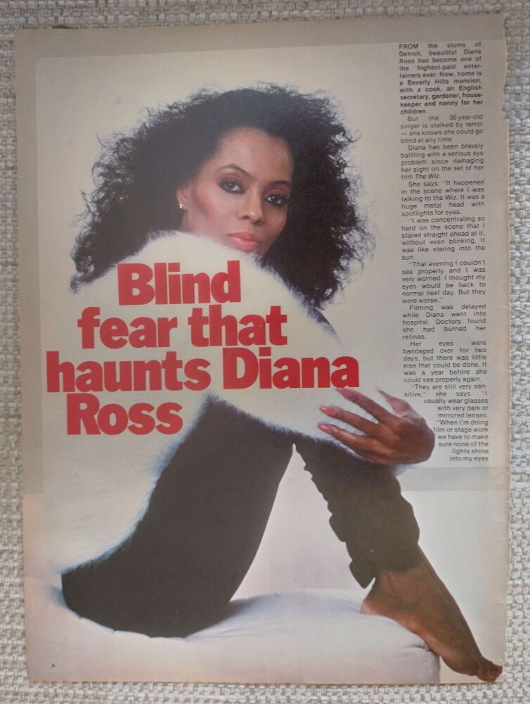 Diana Ross feature (magazine clipping from 1982)