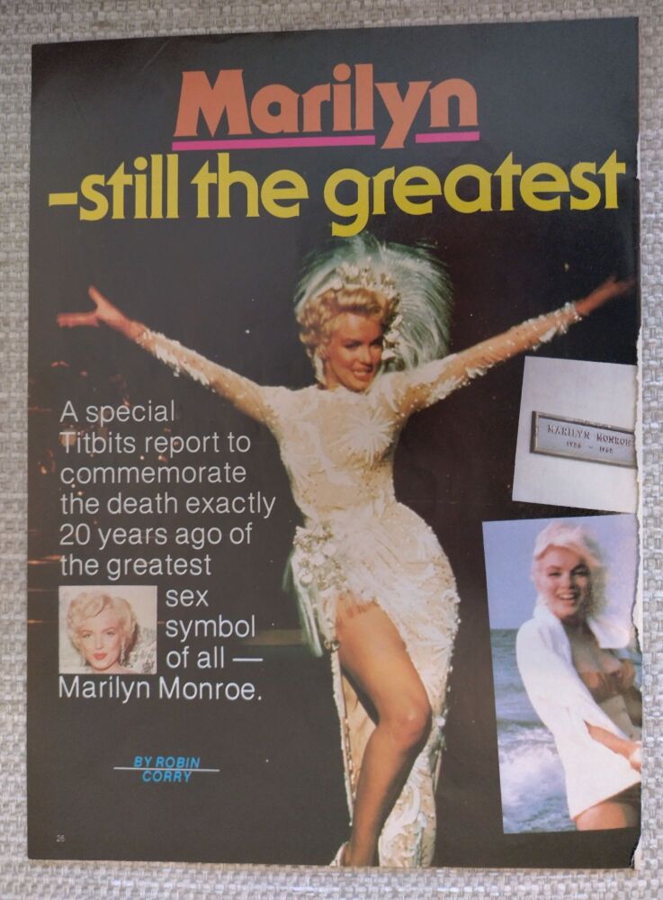 Marilyn Monroe feature (magazine clipping from 1982)