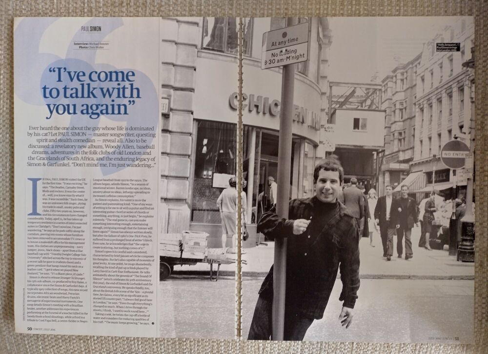 Paul Simon feature (magazine clipping)