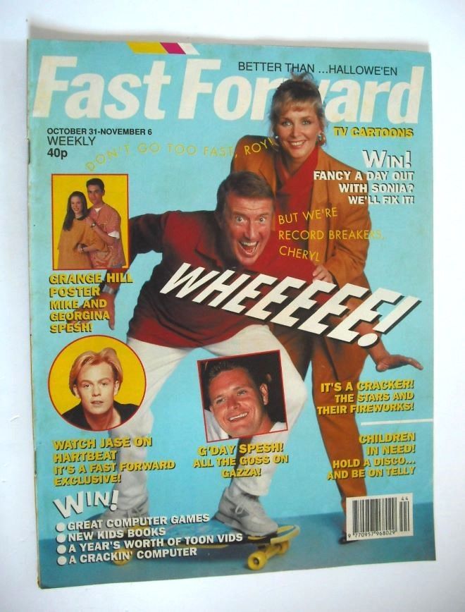 Fast Forward magazine - Roy Castle and Cheryl Baker cover (31 October - 6 November 1990)
