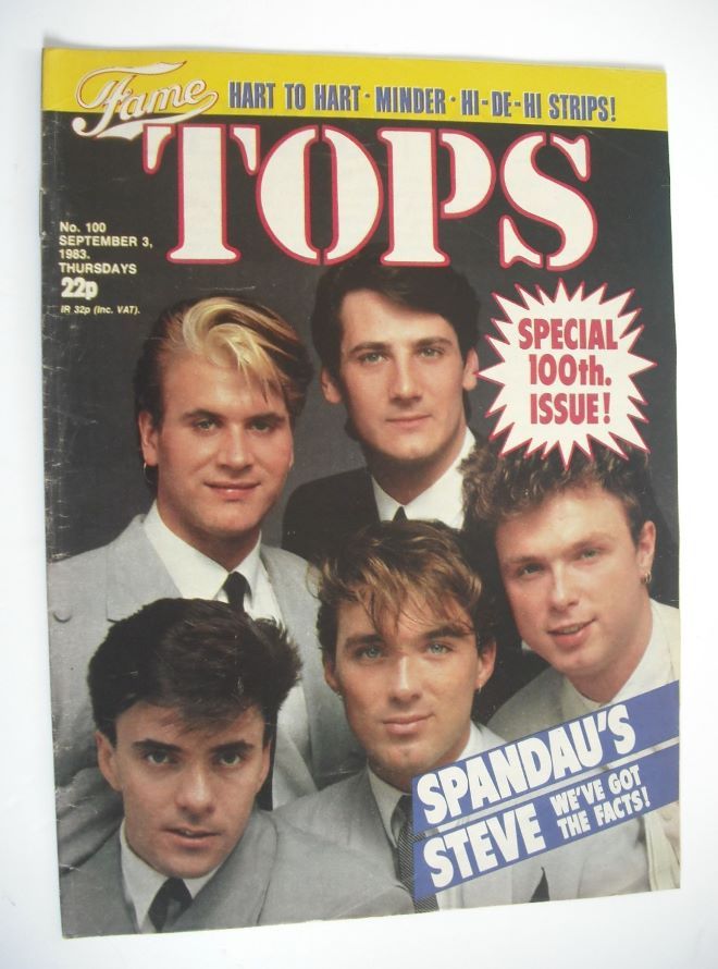 TV Tops magazine - 3 September 1983 - Spandau Ballet cover (No. 100)