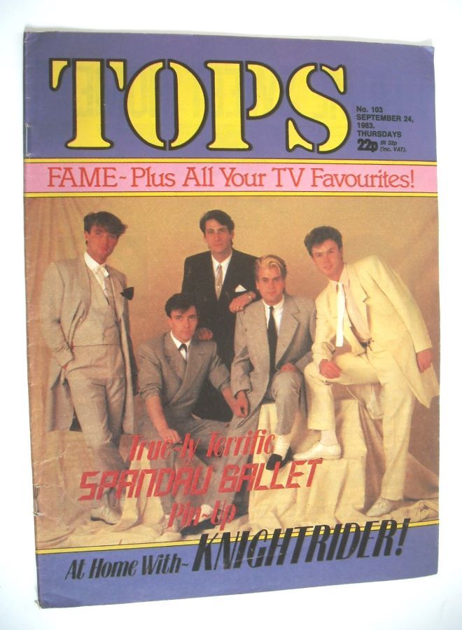 TV Tops magazine - 24 September 1983 - Spandau Ballet cover (No. 103)