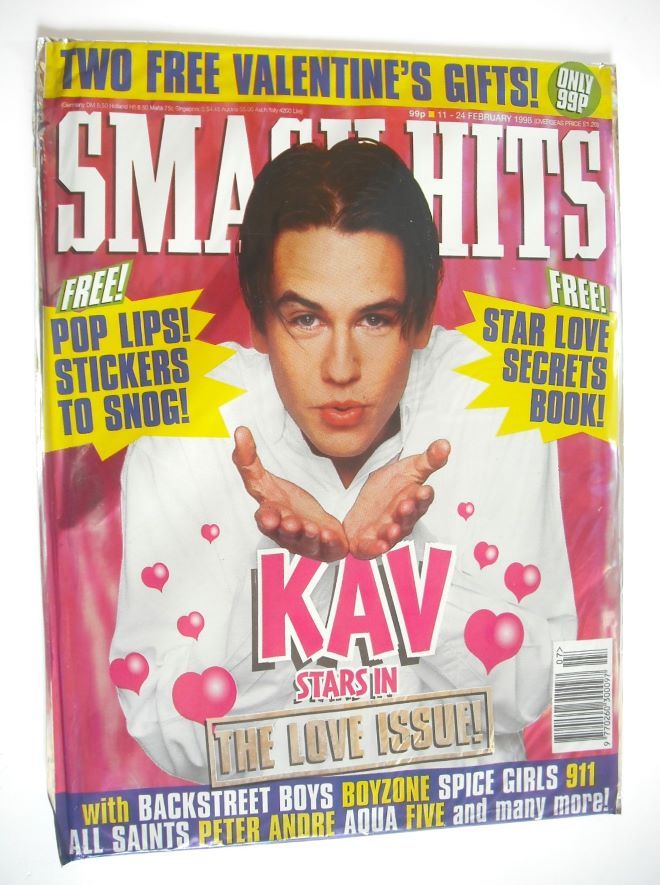 Smash Hits magazine - Kavana cover (11-24 February 1998)