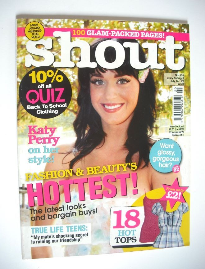 Shout magazine - Katy Perry cover (16-29 July 2009)