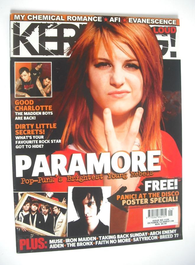 Kerrang magazine - Hayley Williams cover (14 October 2006 - Issue 1129)