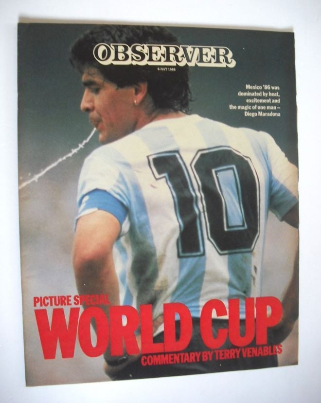 The Observer magazine - Diego Maradona cover (6 July 1986)