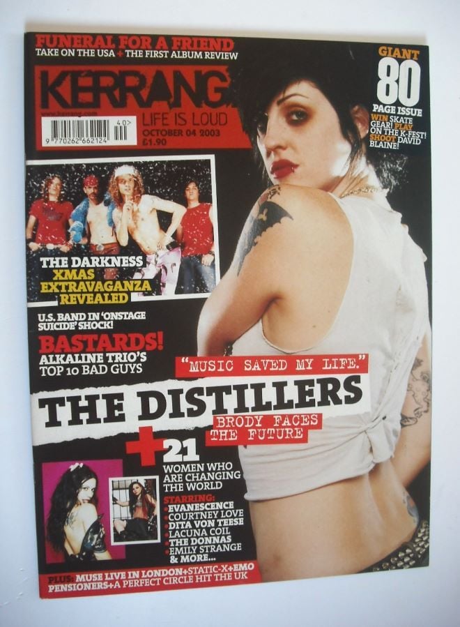 Kerrang magazine - Brody Dalle cover (4 October 2003 - Issue 975)