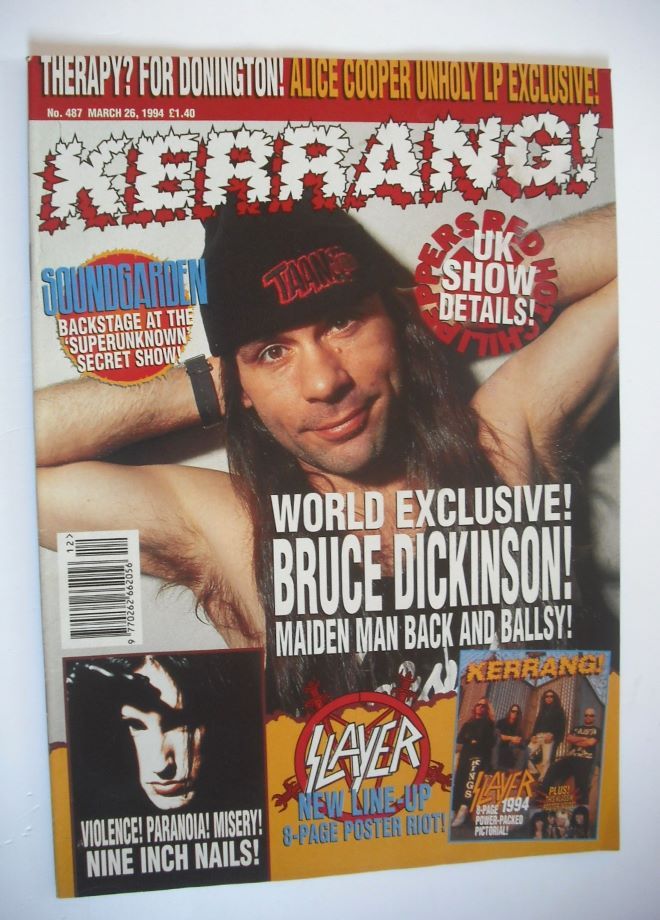 Kerrang magazine - Bruce Dickinson cover (26 March 1994 - Issue 487)