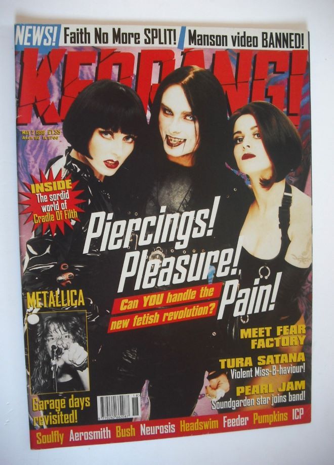 Kerrang magazine - Cradle Of Filth cover (2 May 1998 - Issue 697)