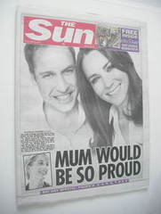 The Sun newspaper - Prince William and Kate Middleton cover (29 April 2011)