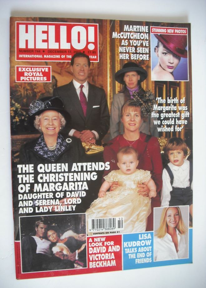 Hello! magazine - Margarita Armstrong-Jones Christening cover (17 December 2002 - Issue 744)