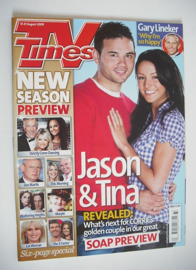 TV Times magazine - Ryan Thomas and Michelle Keegan cover (15-21 August 2009)