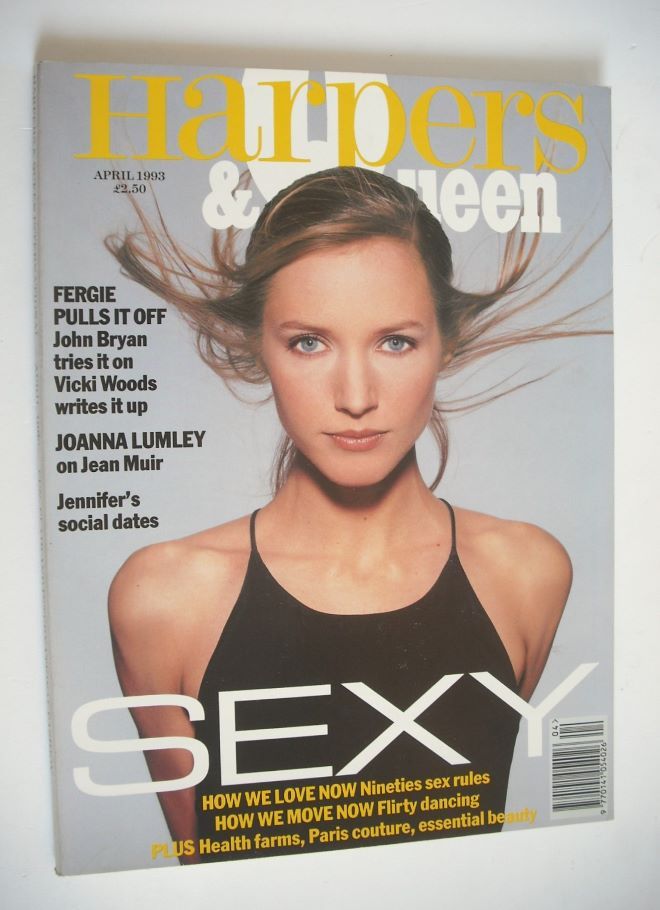 British Harpers & Queen magazine - April 1993 - Cecilia Chancellor cover