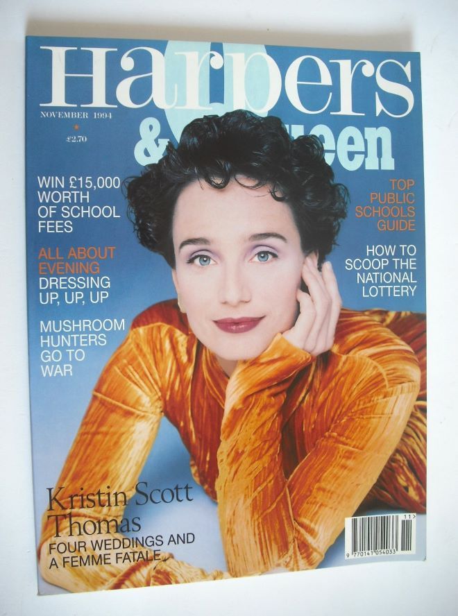 British Harpers & Queen magazine - November 1994 - Kristin Scott Thomas cover