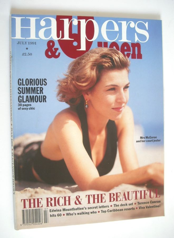British Harpers & Queen magazine - July 1991 - Tatum O'Neal cover