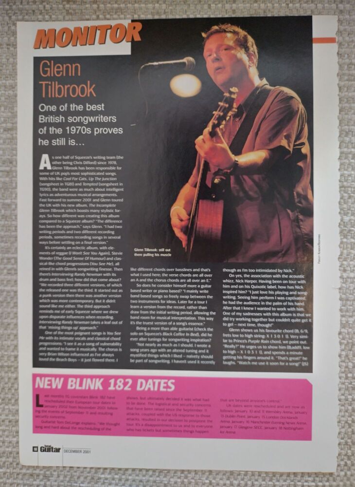 Glenn Tilbrook feature (magazine clipping from 2001)