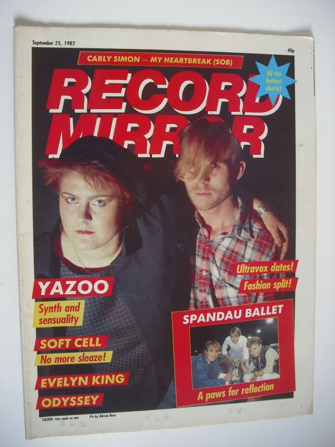 Record Mirror magazine - Yazoo cover (25 September 1982)