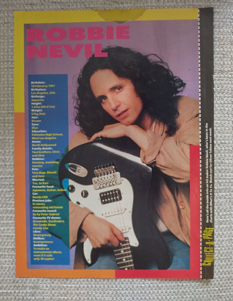 Robbie Nevil feature (magazine clipping from 1987)
