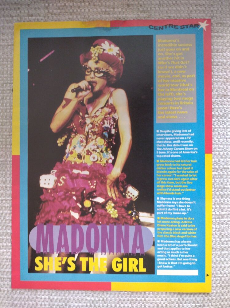 Madonna feature (magazine clipping from 1987)