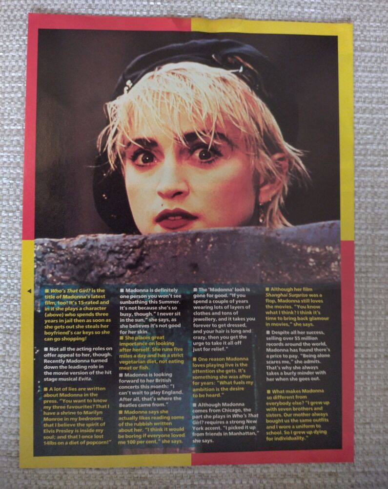 Madonna feature (magazine clipping from 1987)